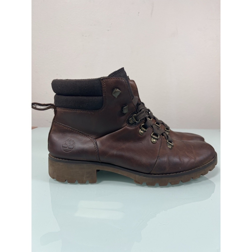 Timberland Womens 9 Brown Leather Hiking Work‎ Boots Lug Sole